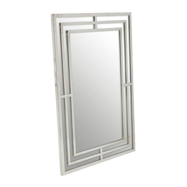 Sleek Rectangular Silver Wall Mirror