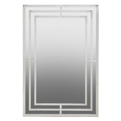 Sleek Rectangular Silver Wall Mirror