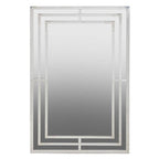 Sleek Rectangular Silver Wall Mirror