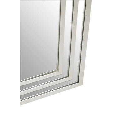 Sleek Rectangular Silver Wall Mirror