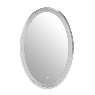Illuminated LED Silver Oval Mirror