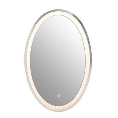 Illuminated LED Silver Oval Mirror