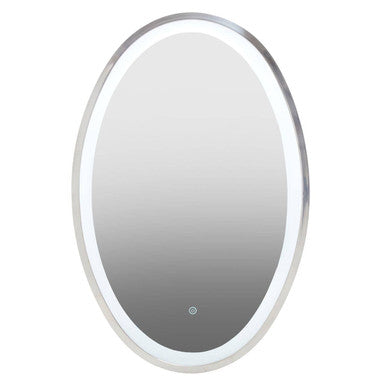 Illuminated LED Silver Oval Mirror