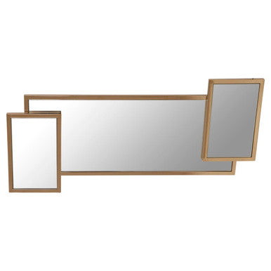 Gold Frame Triple Panel Wall Mirror
