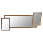 Gold Frame Triple Panel Wall Mirror