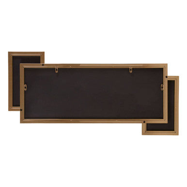 Gold Frame Triple Panel Wall Mirror