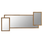 Gold Frame Triple Panel Wall Mirror