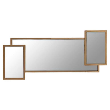 Gold Frame Triple Panel Wall Mirror