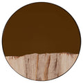 Petrified Wood Tile Small Round Mirror