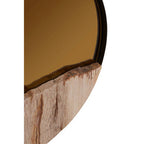 Petrified Wood Tile Small Round Mirror