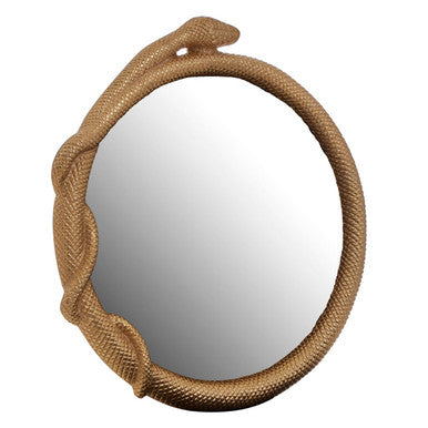 Gold Serpent Motif Wall Mirror