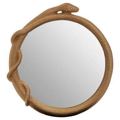 Gold Serpent Motif Wall Mirror