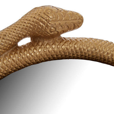 Gold Serpent Motif Wall Mirror