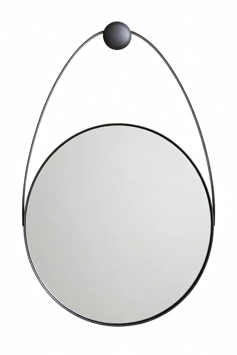 Black Frame Hanging Loop Wall Mirror
