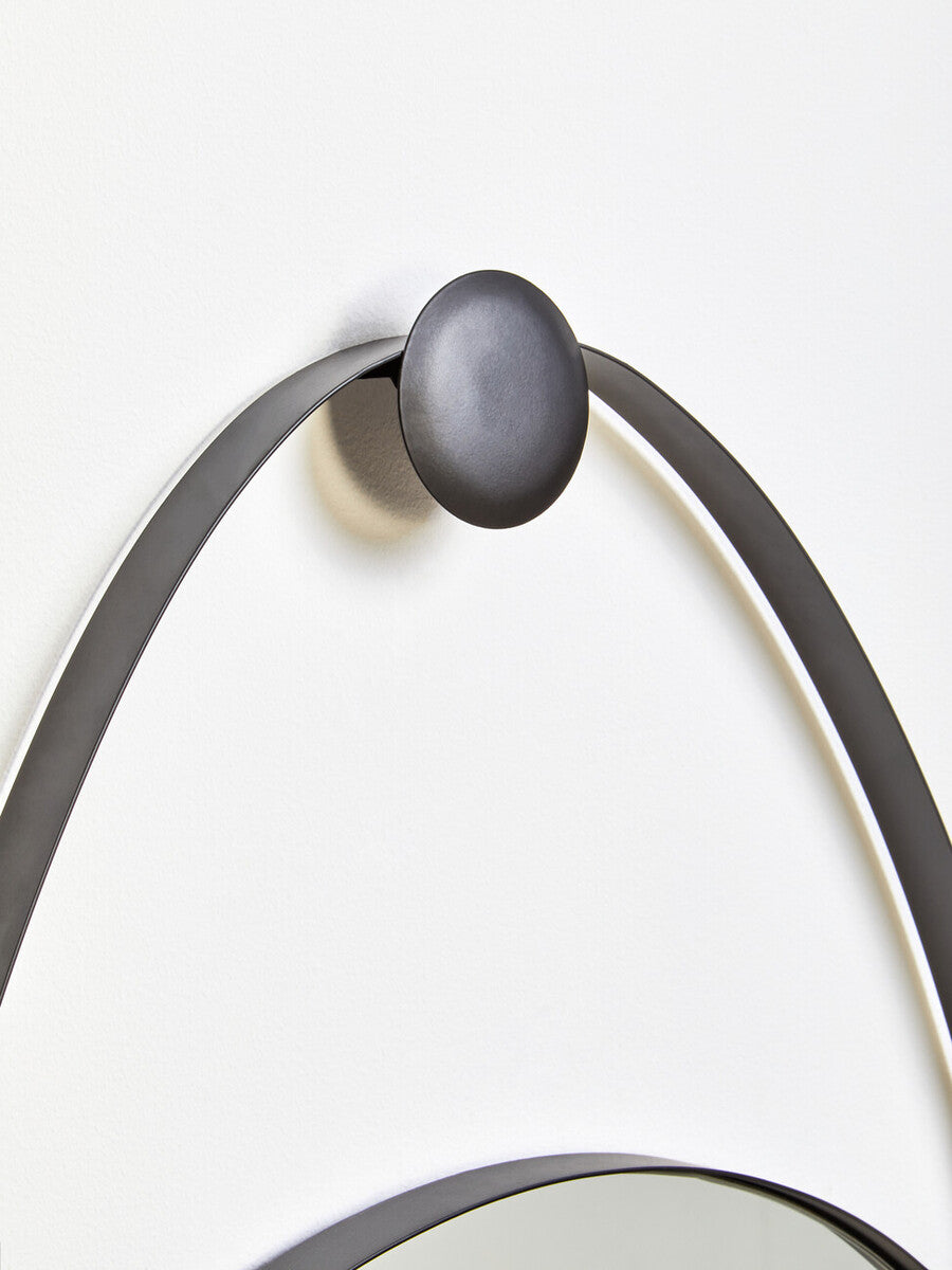 Black Frame Hanging Loop Wall Mirror