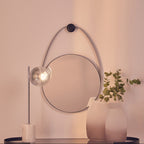 Black Frame Hanging Loop Wall Mirror