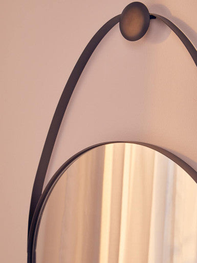Black Frame Hanging Loop Wall Mirror
