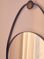 Black Frame Hanging Loop Wall Mirror