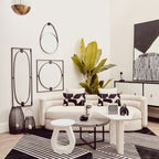 Black Frame Hanging Loop Wall Mirror