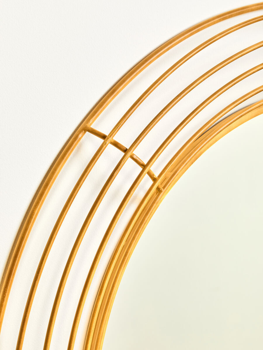 Antique Gold Round Wall Mirror