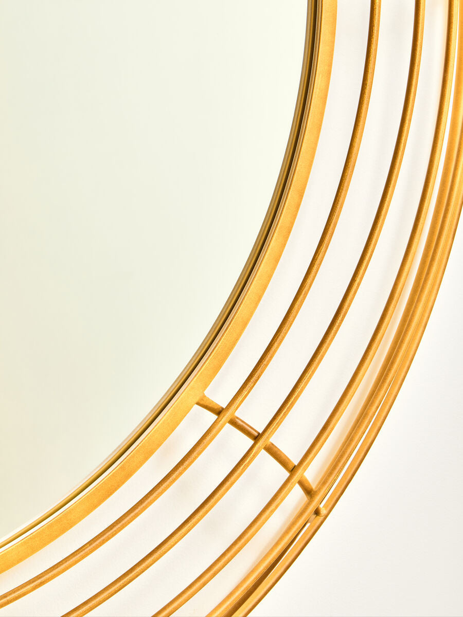 Antique Gold Round Wall Mirror