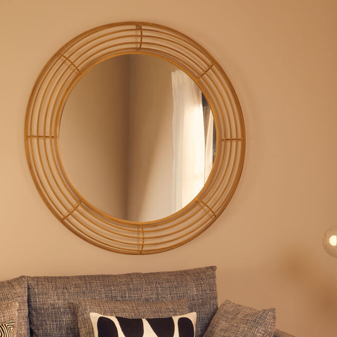 Antique Gold Round Wall Mirror