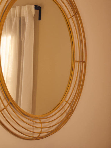 Antique Gold Round Wall Mirror