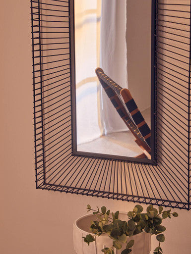 Wall Mirror with Black Metal Frame