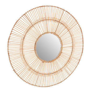 Sunburst Rattan Wall Mirror