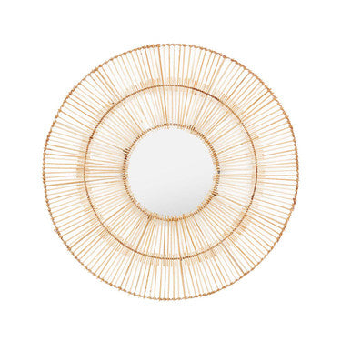 Sunburst Rattan Wall Mirror