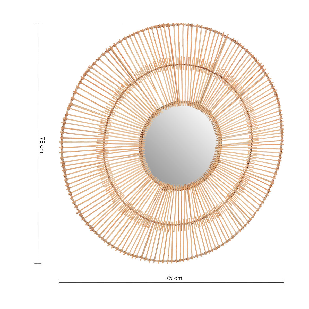 Sunburst Rattan Wall Mirror