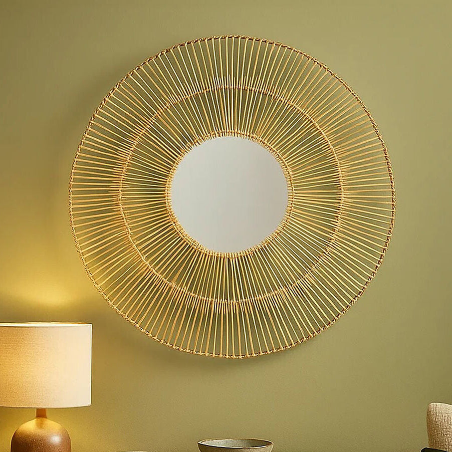 Sunburst Rattan Wall Mirror