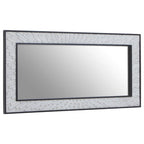 Grey and White Finish Elm Wood Wall Mirror