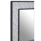 Grey and White Finish Elm Wood Wall Mirror