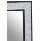 Grey and White Finish Elm Wood Wall Mirror