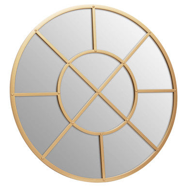 Gold Finish Round Wall Mirror