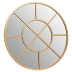 Gold Finish Round Wall Mirror