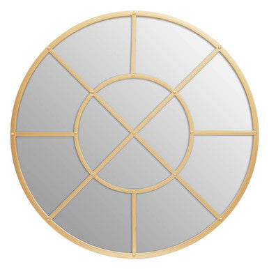 Gold Finish Round Wall Mirror
