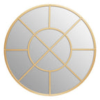 Gold Finish Round Wall Mirror