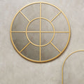 Gold Finish Round Wall Mirror