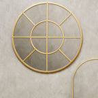 Gold Finish Round Wall Mirror