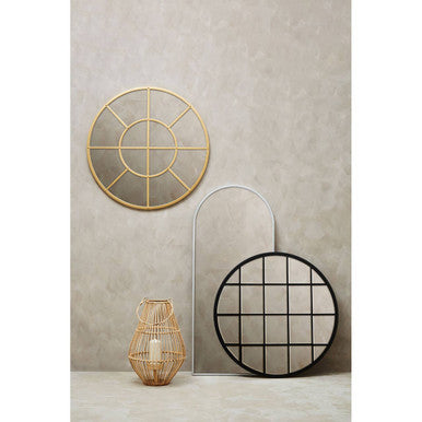 Gold Finish Round Wall Mirror