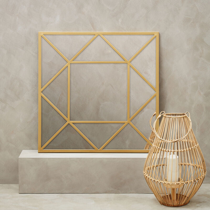 Gold Frame Square Wall Mirror