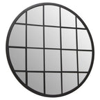 Round Metal Grid Wall Mirror