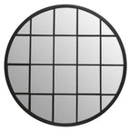 Round Metal Grid Wall Mirror