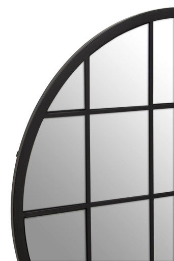 Round Metal Grid Wall Mirror