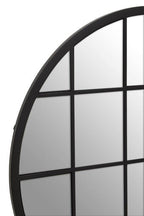Round Metal Grid Wall Mirror