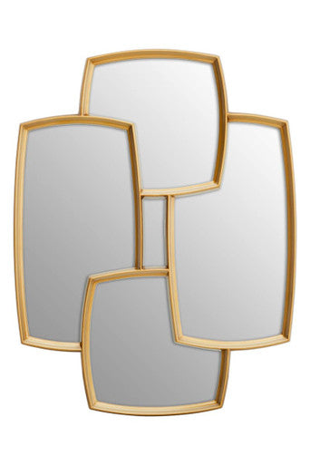Overlapping Panel Gold Wall Mirror