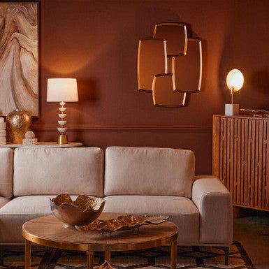 Overlapping Panel Gold Wall Mirror