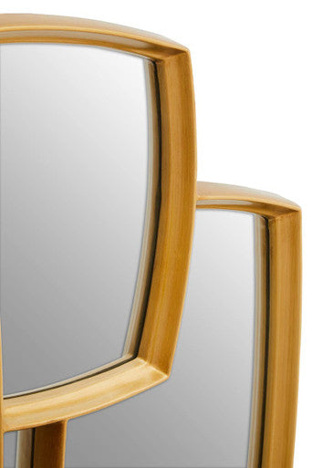 Overlapping Panel Gold Wall Mirror